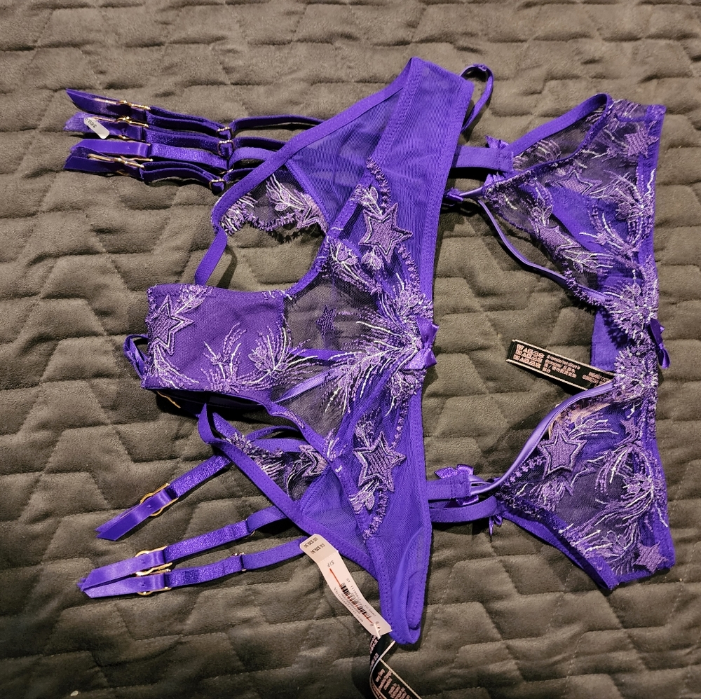 VS Purple Stars garter and pantie